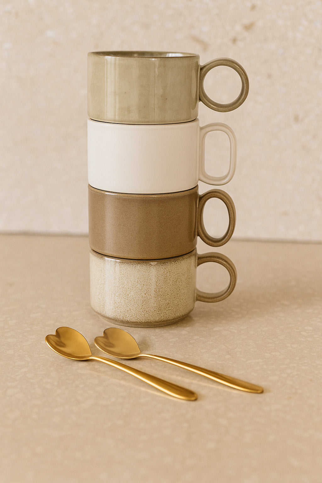 Theelepels Hartjes set van 6