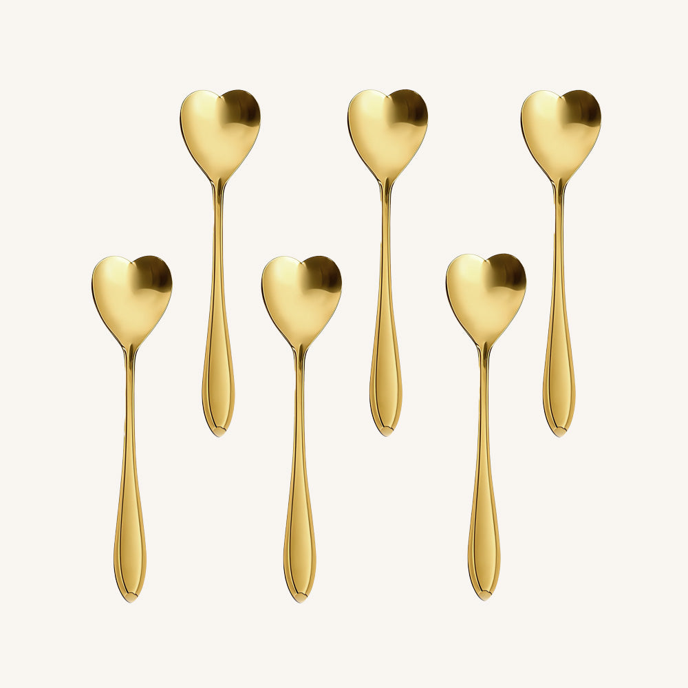 Theelepels Hartjes set van 6